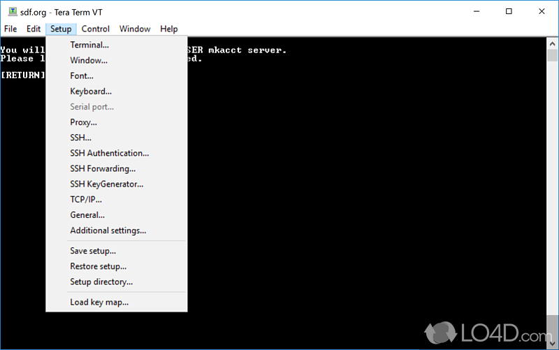 Terminal emulator application for SSH protocol - Screenshot of Tera Term