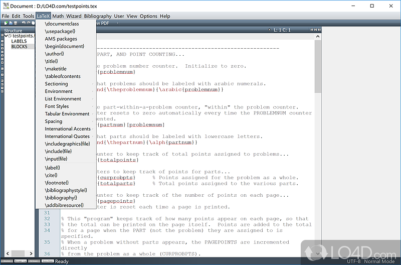 Free Software for Publishers - Screenshot of Texmaker
