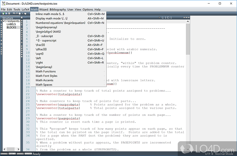 A free, modern and cross-platform LaTeX editor for Windows - Screenshot of Texmaker