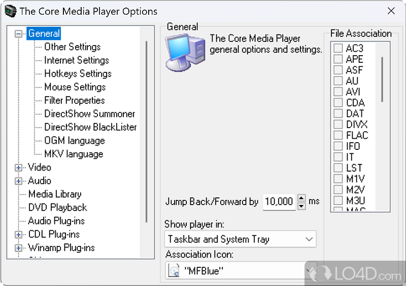 Video and media player that supports skins and Winamp plugins - Screenshot of The Core Media Player