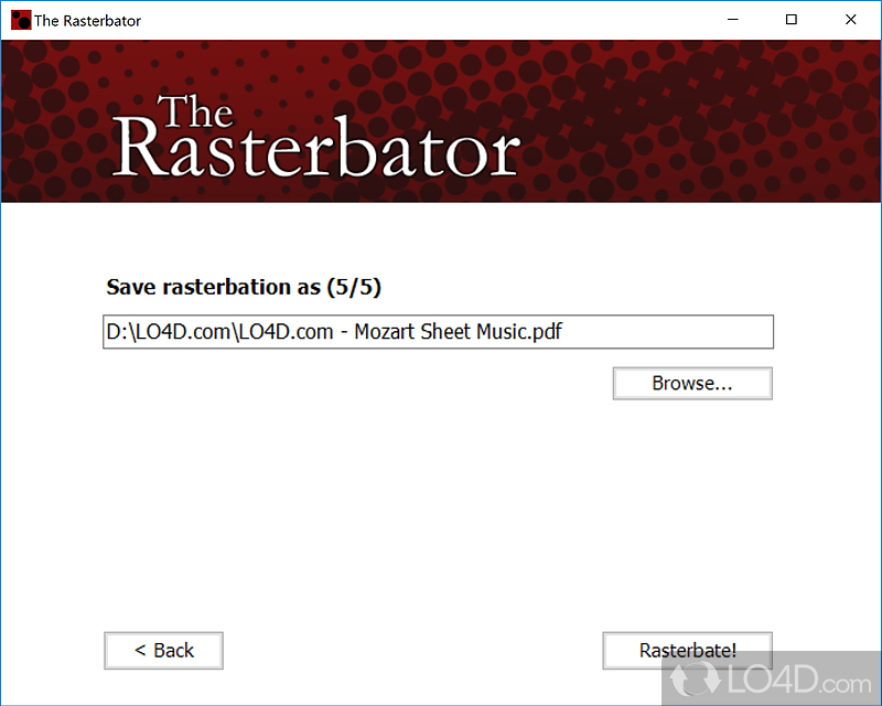 Creates rastor images from virtually any image format - Screenshot of The Rasterbator