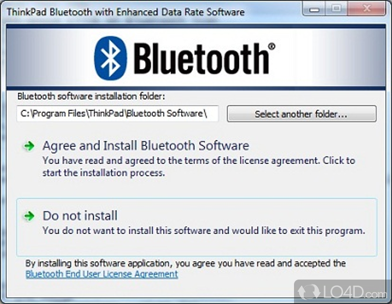 Provides enhanced speed and functionality of Bluetooth on ThinkPads - Screenshot of ThinkPad Bluetooth Software