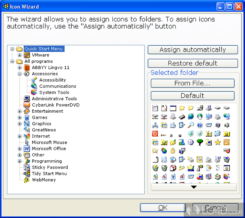 Tidy Start Menu: User interface - Screenshot of Tidy Start Menu