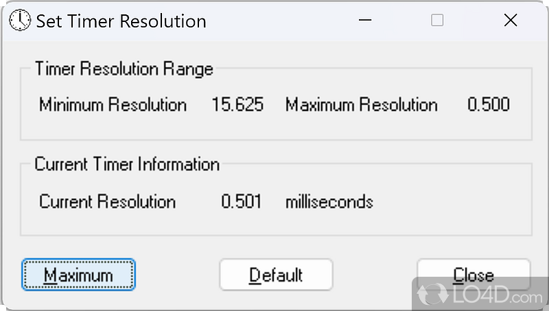 Timer for your Windows - Screenshot of Timer Resolution