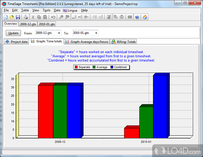 An overall good timesheet creator - Screenshot of TimeSage