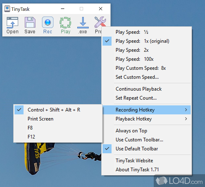 An easy-to-use Windows automation tool - Screenshot of TinyTask