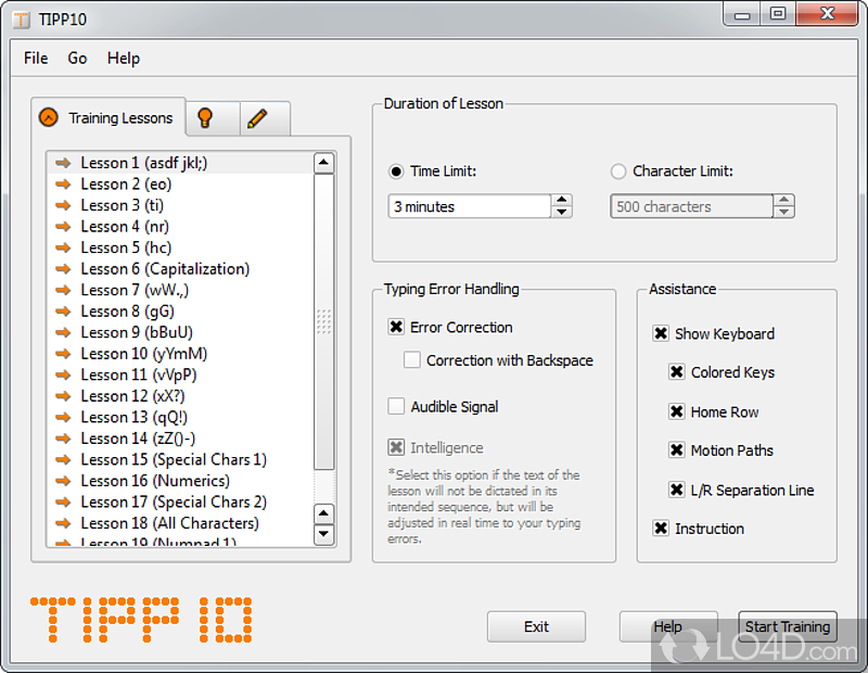 Touch typing has never been so easy to learn - Screenshot of TIPP10