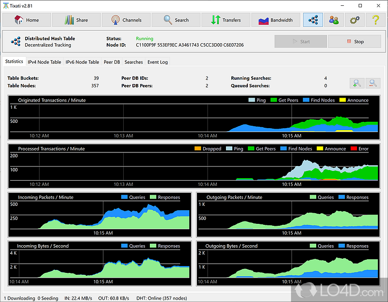 Free BitTorrent client for PC - Screenshot of Tixati