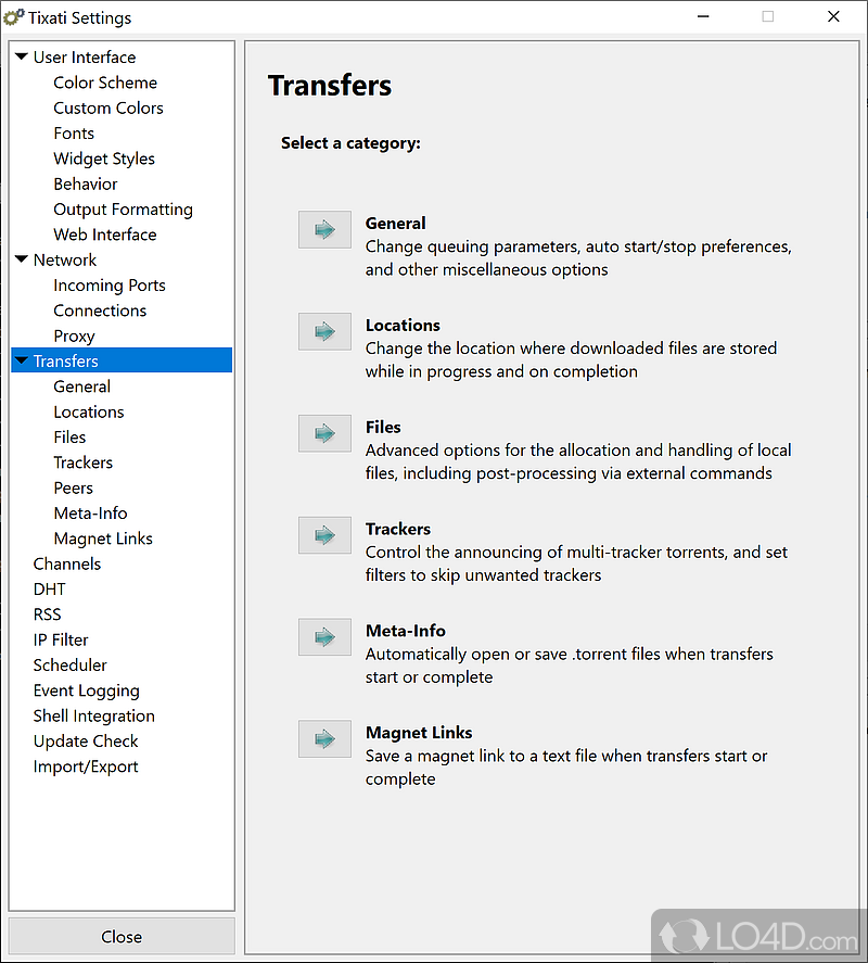Free and easy to use bittorrent client - Screenshot of Tixati