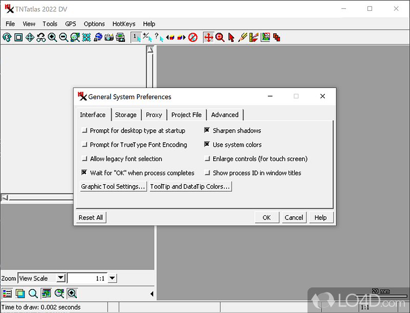 TNTatlas: User interface - Screenshot of TNTatlas