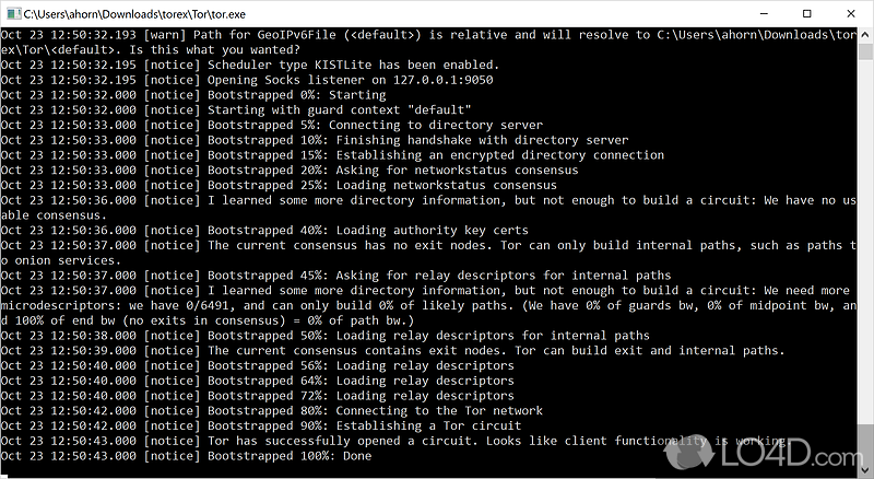 An ingenious security algorithm - Screenshot of Tor (Expert Bundle)