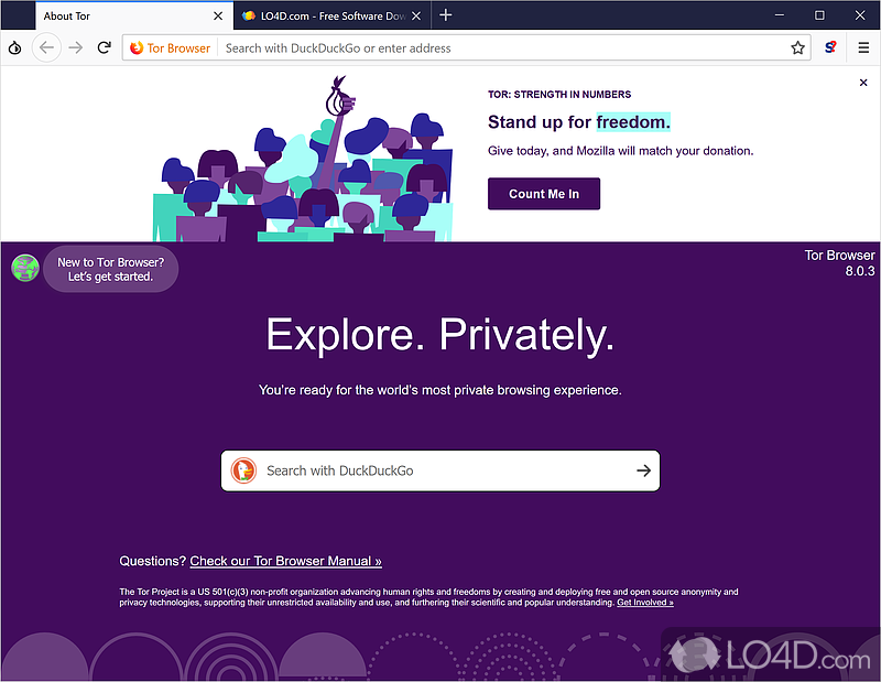 An ingenious security algorithm - Screenshot of Tor Browser