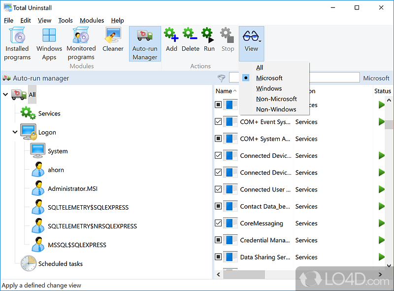 Configuration settings - Screenshot of Total Uninstall