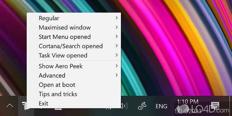 Give computer's taskbar stylish new translucent or transparent looks - Screenshot of TranslucentTB