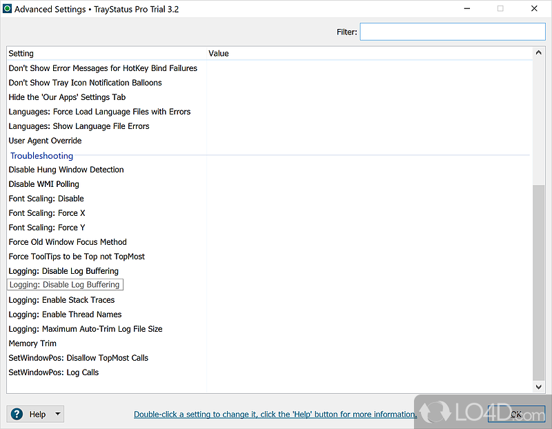 Software tool which displays lock status lights in the system tray - Screenshot of TrayStatus