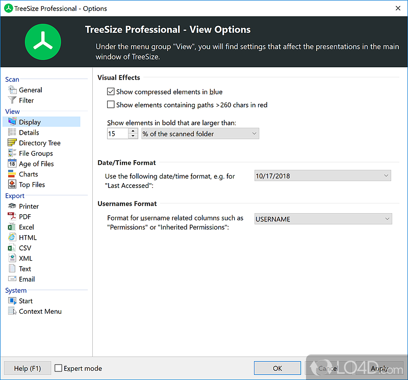 Easily check out the exact contents of every directory - Screenshot of TreeSize Professional