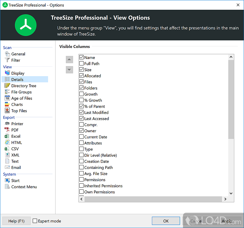 TreeSize Professional: User interface - Screenshot of TreeSize Professional