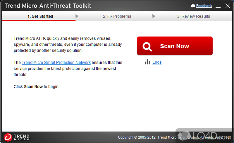 Security toolkit that can analyze computer in order to detect viruses - Screenshot of Trend Micro Anti-Threat Toolkit
