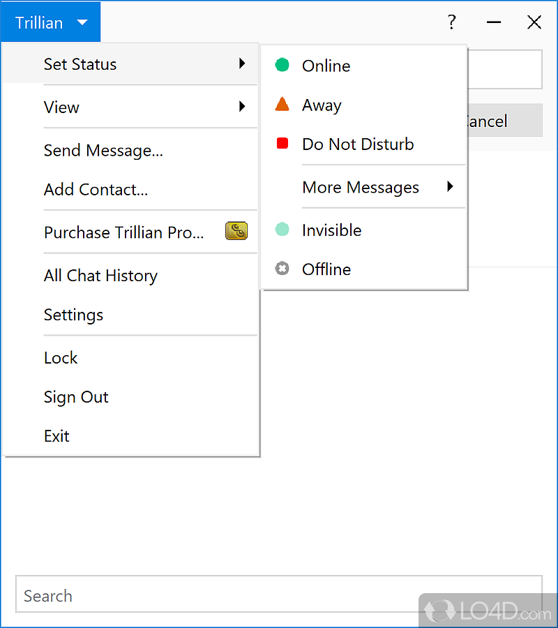 Manage and use different messengers from one interface - Screenshot of Trillian