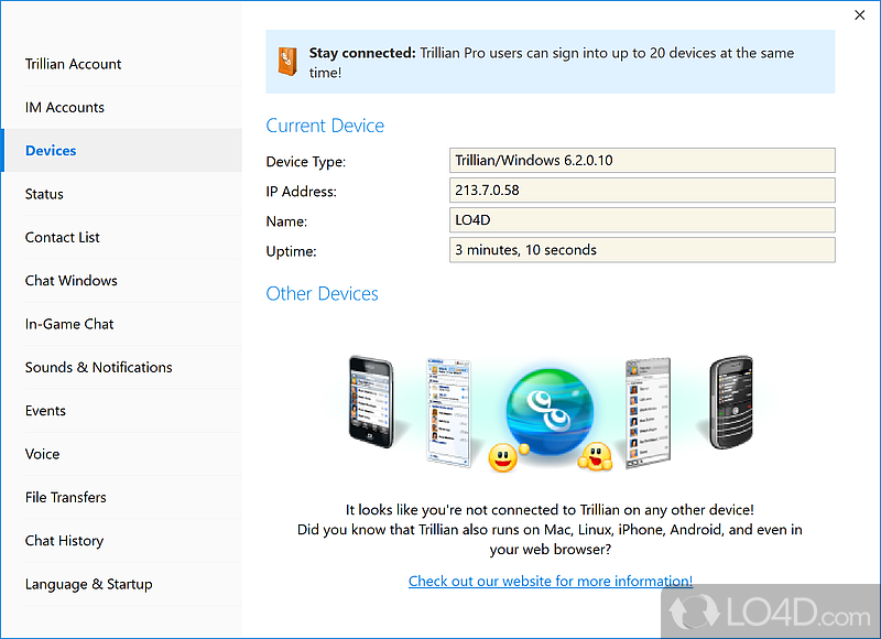 Multi-platform IM client - Screenshot of Trillian