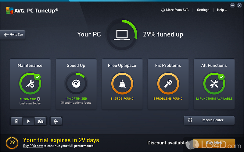 A quick and easy cleaning process - Screenshot of AVG PC TuneUp