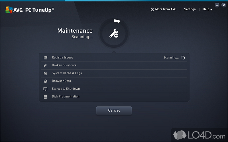 Keep PC in good shape with various tools that junk files, repair registries, remove apps - Screenshot of AVG PC TuneUp