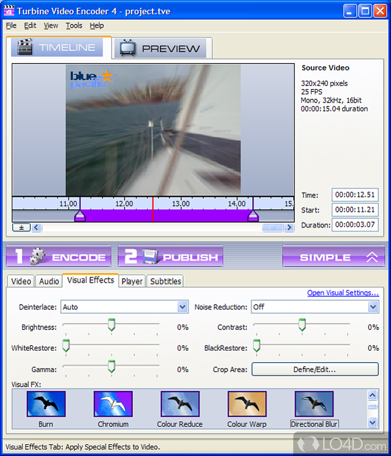 Complete environment for the creation of optimized - Screenshot of Turbine Video Encoder