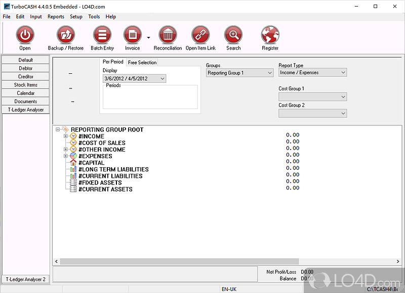 Open source accounting package for business accounts management - Screenshot of TurboCash