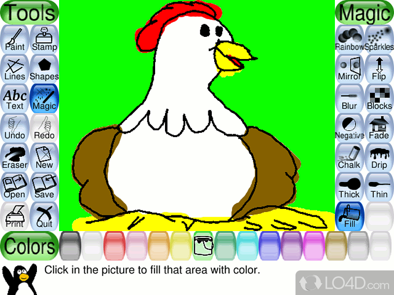Drawing software for children - Screenshot of Tux Paint