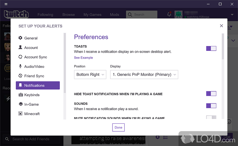 Continue chatting even when a stream goes down - Screenshot of Twitch Desktop App