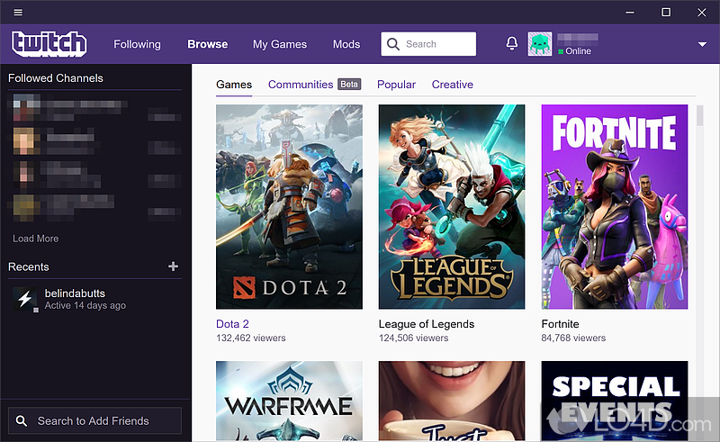 Thoroughly designed and smooth-running Twitch client - Screenshot of Twitch Desktop App