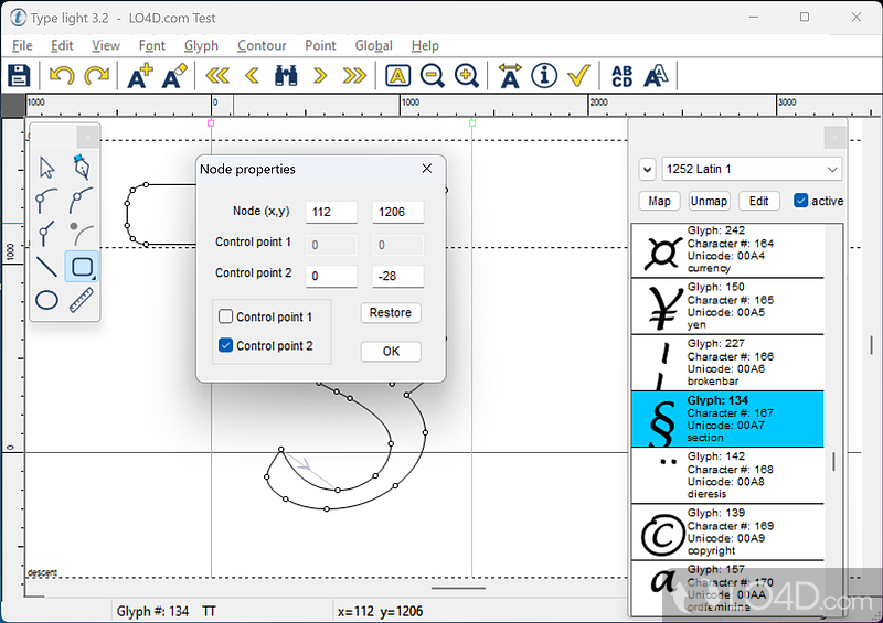 Editor for fonts that can design and edit OTF and TTF - Screenshot of Type light