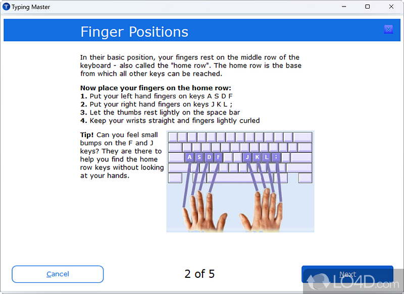 Improve typing speed by taking different courses - Screenshot of Typing Master