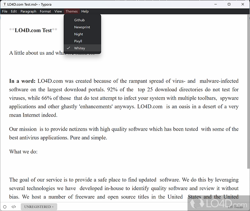 Text editor with usage as both a reader and a writer - Screenshot of Typora