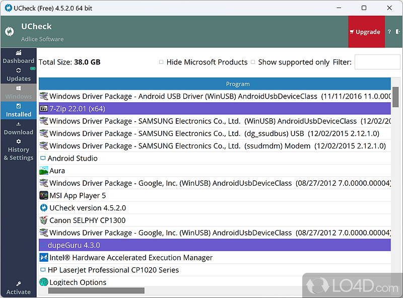 Software updater, uninstaller, and program deployment in one tool - Screenshot of UCheck
