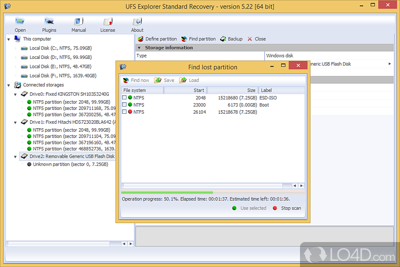 Data access for alternative file systems - Screenshot of UFS Explorer Standard Access