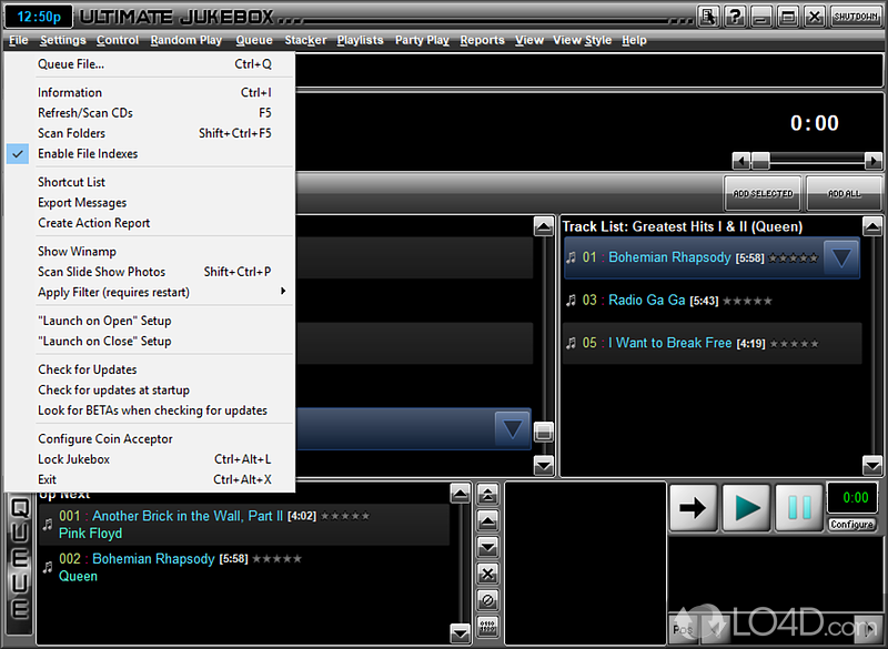 Mp3, WMA, OGG & WAV Fullscreen Audio Player with Jukebox functionality - Screenshot of Ultimate Jukebox