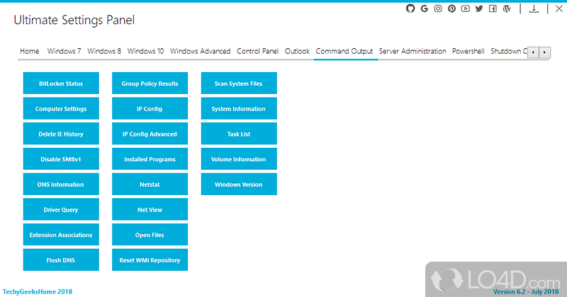 Ultimate Settings Panel: User interface - Screenshot of Ultimate Settings Panel