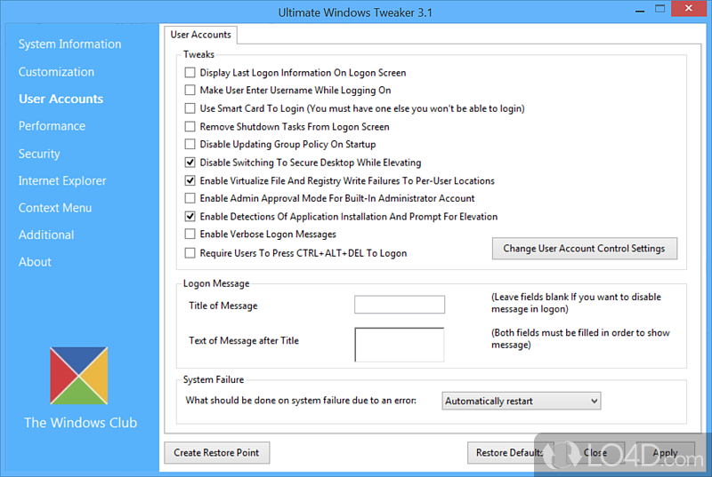 Ultimate Windows Tweaker 5.1 for mac download