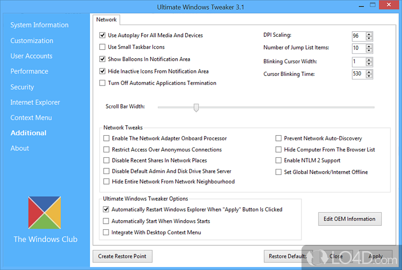 free Ultimate Windows Tweaker 5.1