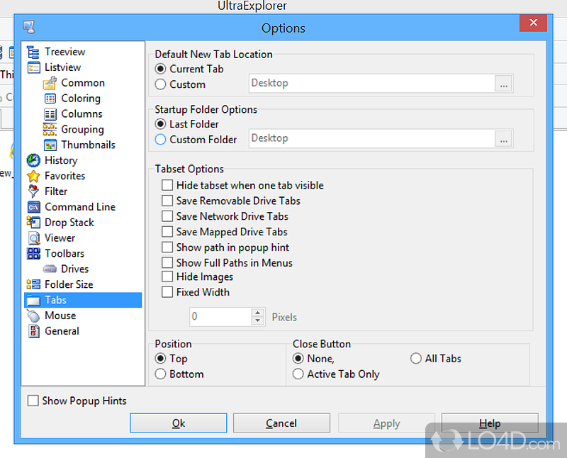 Utilities to work with files and folders - Screenshot of UltraExplorer