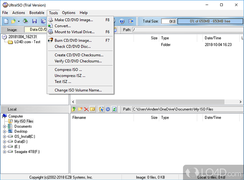 Create and edit ISO files - Screenshot of UltraISO