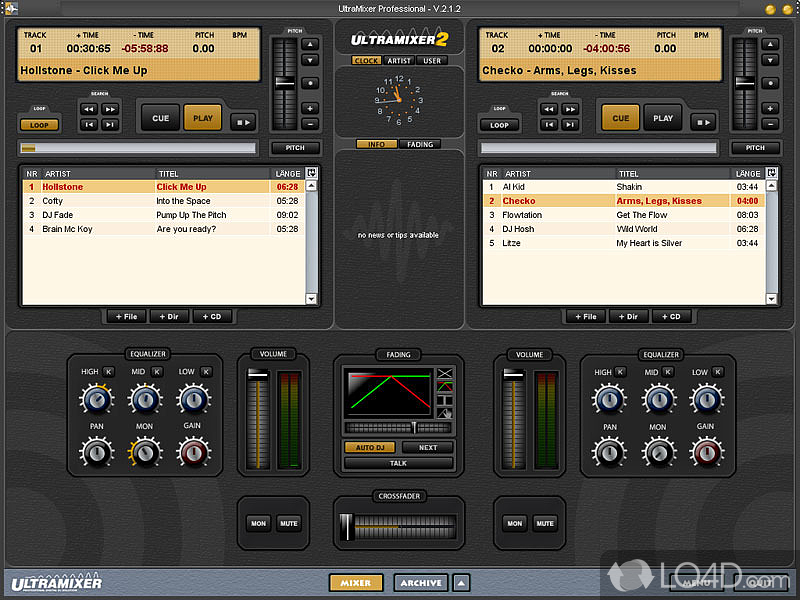 DJ mixer with many MIDI controllers - Screenshot of UltraMixer