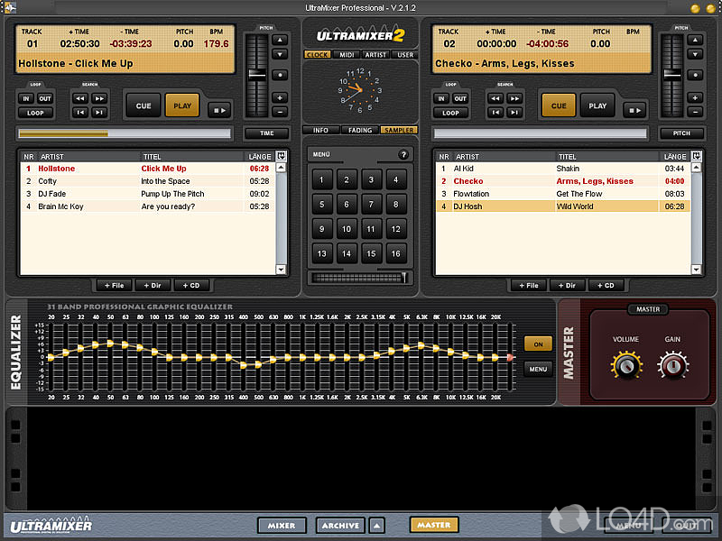 UltraMixer: User interface - Screenshot of UltraMixer