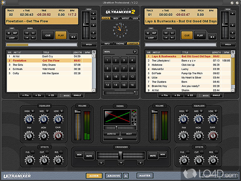 Mix multiple tracks in most common formats into a single song - Screenshot of UltraMixer