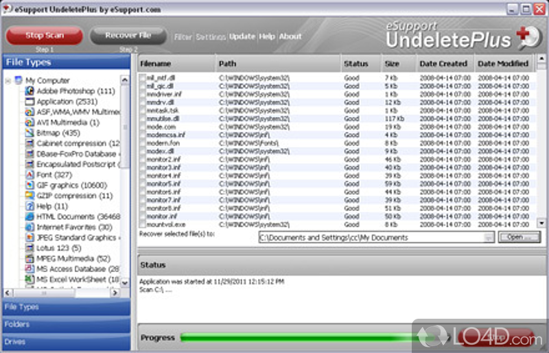 Thoroughly scan hard drives to find files you have accidentally erased - Screenshot of Undelete Plus