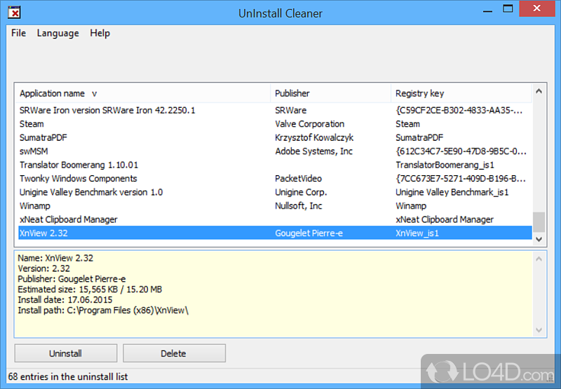 The advantages of being portable - Screenshot of UnInstall Cleaner
