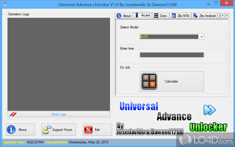 Generate an unlocking code and view logs with ease - Screenshot of Universal Advance Unlocker