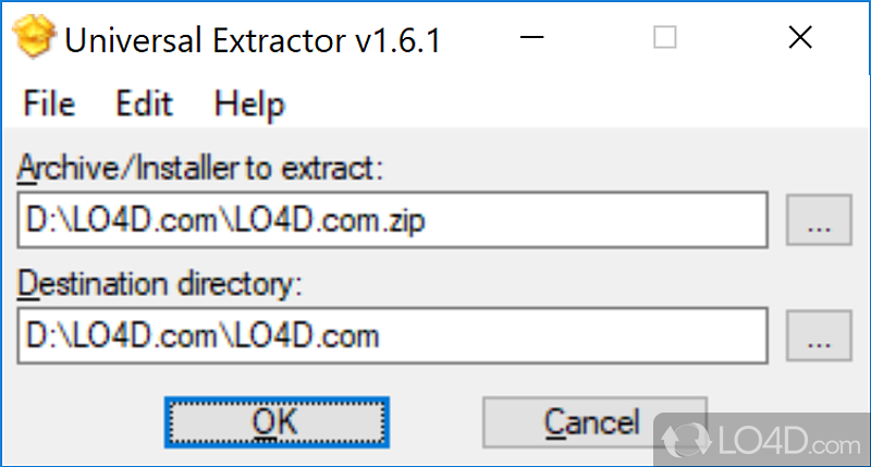 Extract files from any type of archive to various locations on computer - Screenshot of Universal Extractor Portable