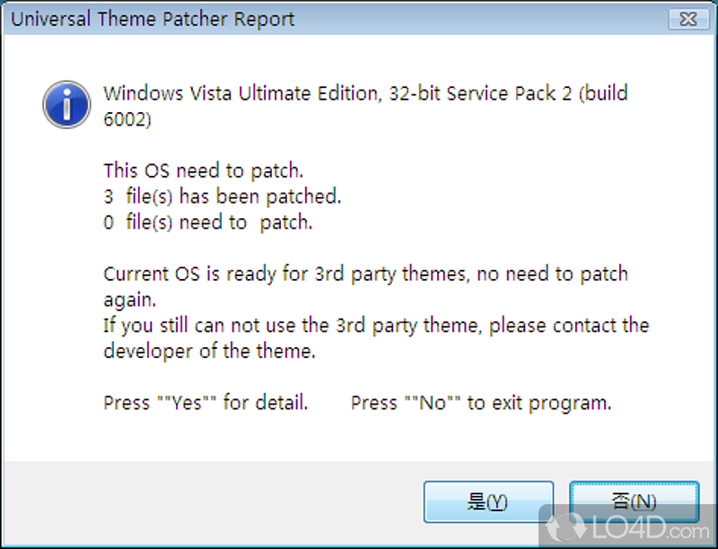 Install third party themes on Windows - Screenshot of Universal Theme Patcher